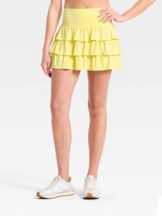 JoyLab Pants - JoyLab Women's Layered Ruffle Skort, Yellow